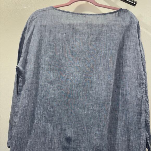 Eileen Fisher 100% Organic Linen Top - Picture 8 of 15
